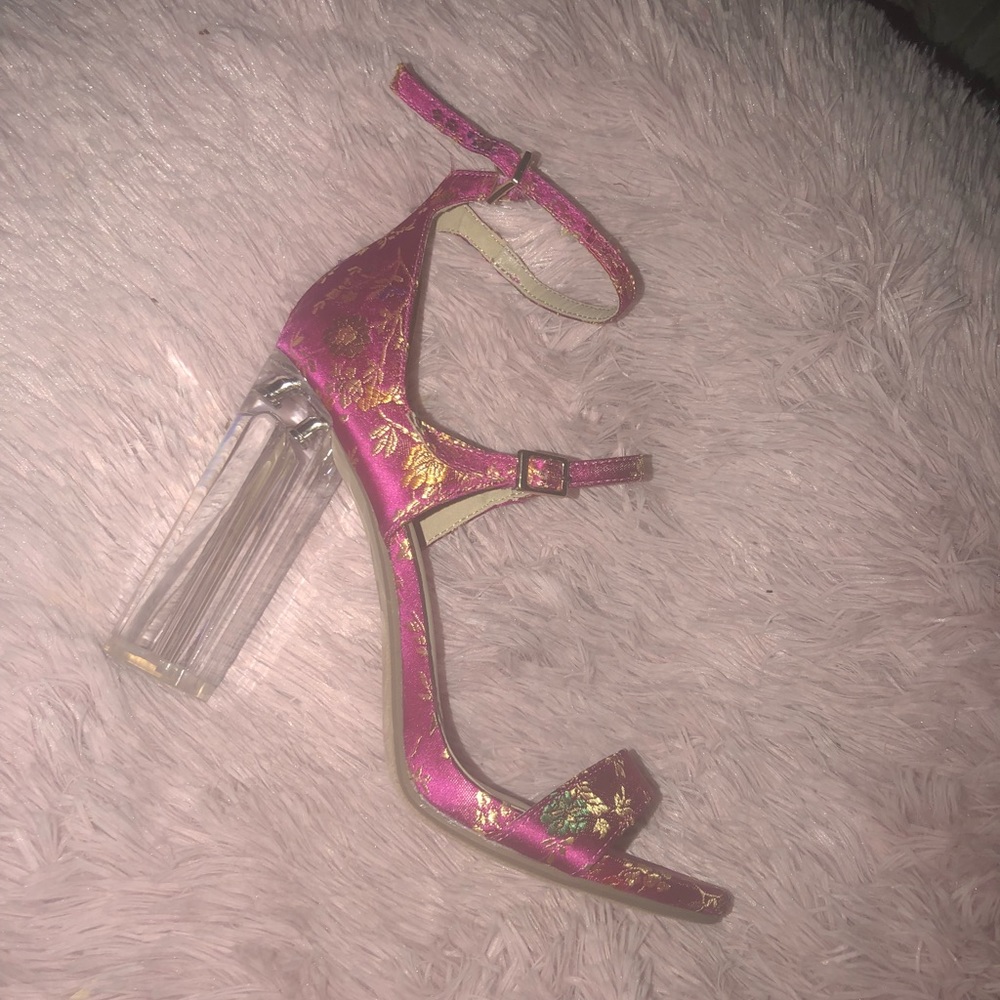Pink Kimono Glass Heels